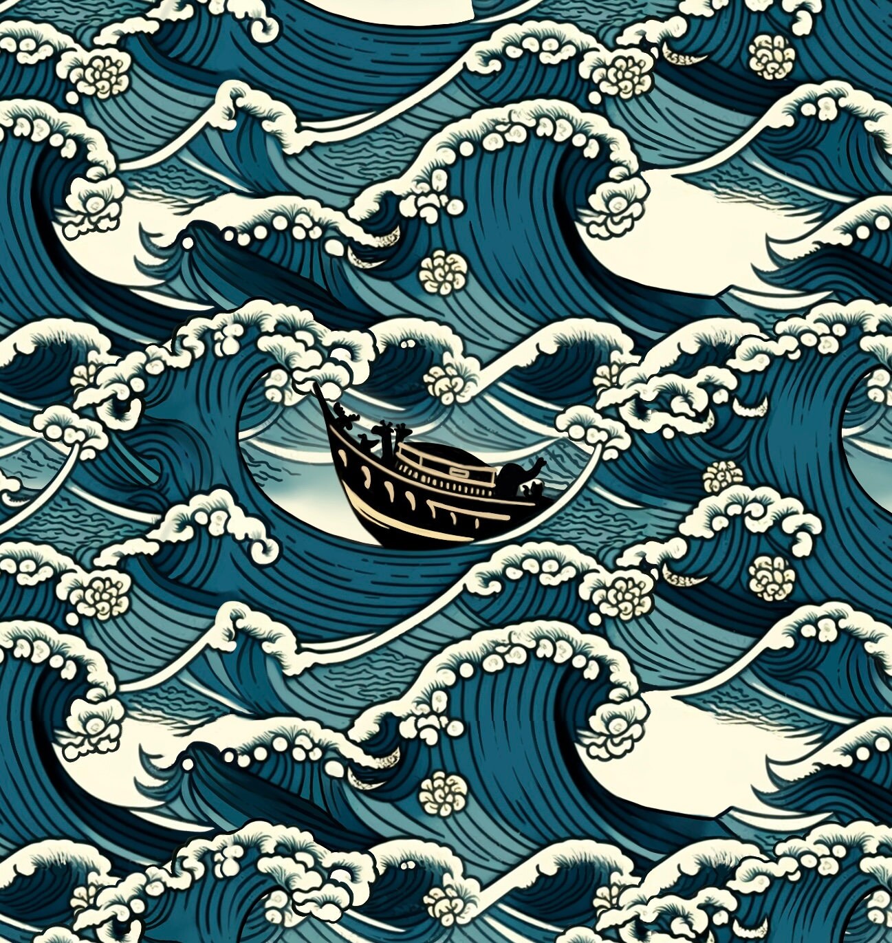 Noahs Ark on the waves Baby Swaddle Blanket