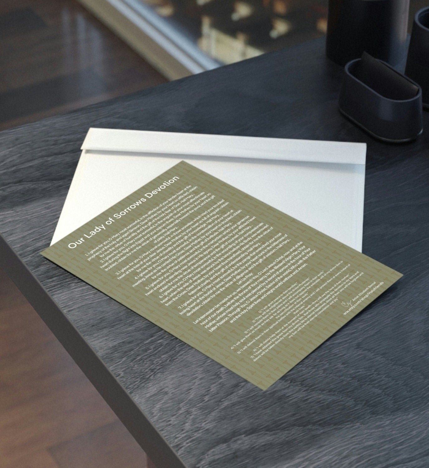 Our Lady of Sorrows Prayer card