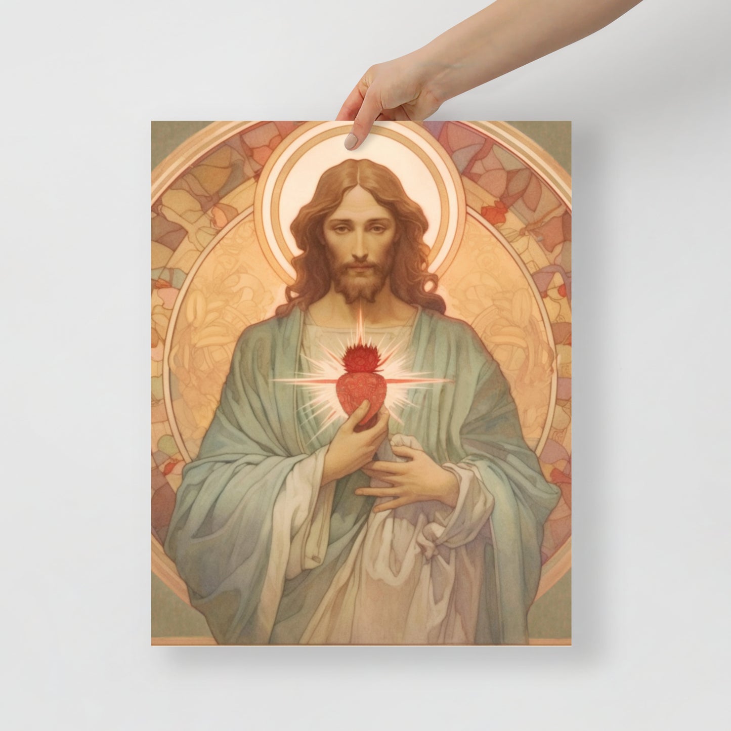 Vintage style Jesus Sacred Heart Print