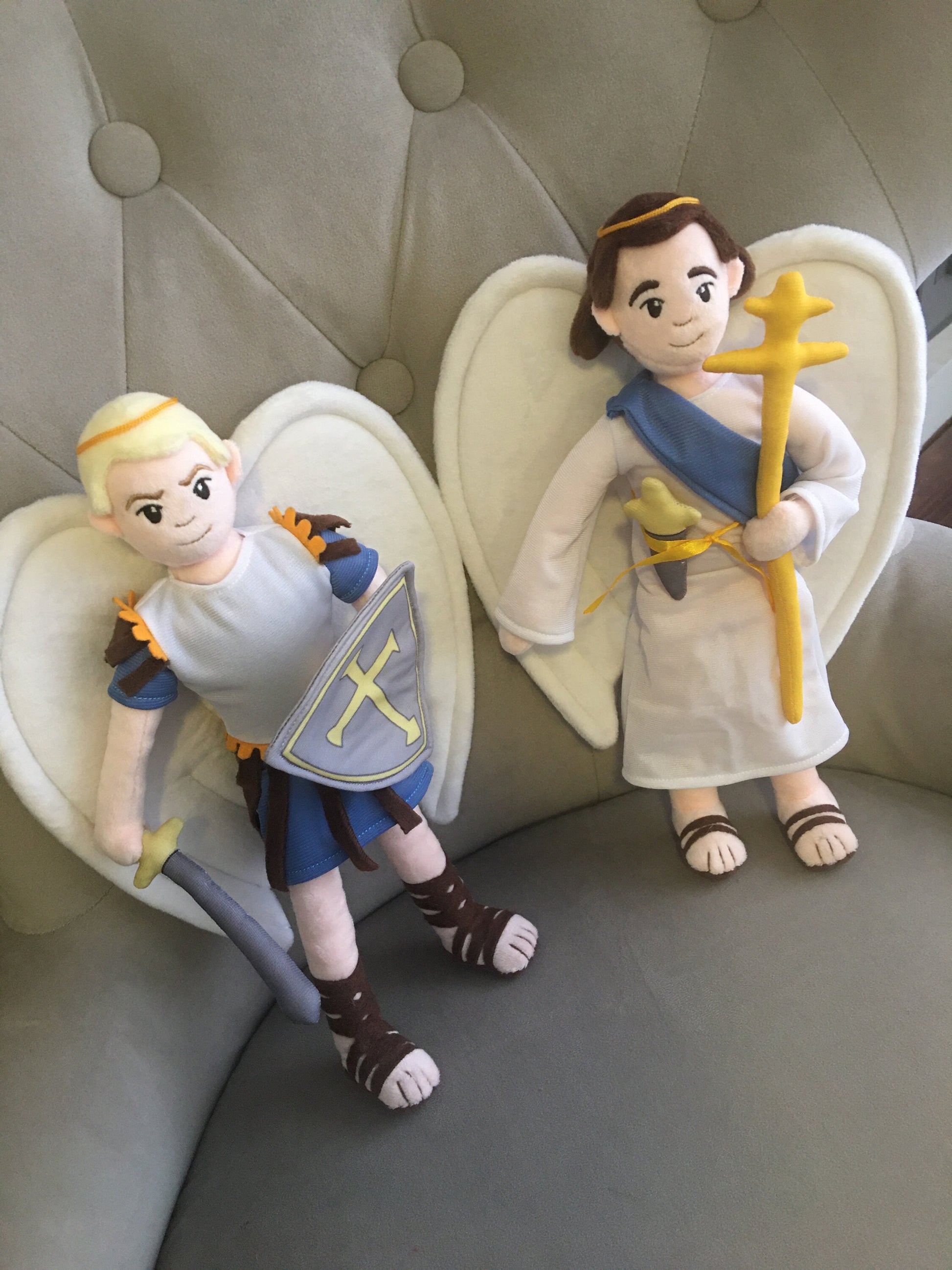 Guardian Angel doll and Saint Michael doll