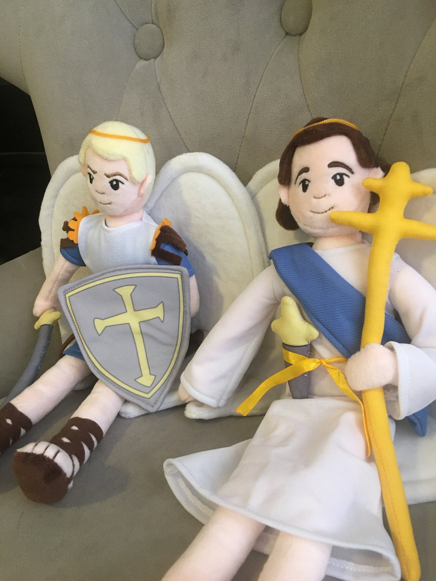 Guardian Angel doll and Saint Michael doll