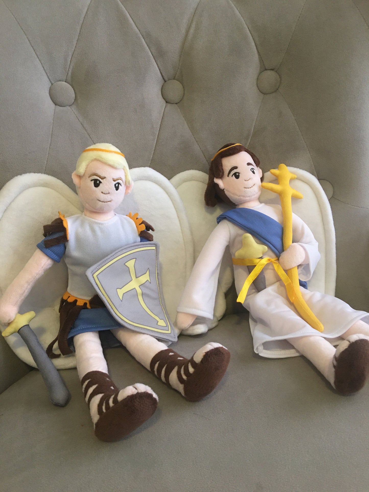 Guardian Angel doll and Saint Michael doll