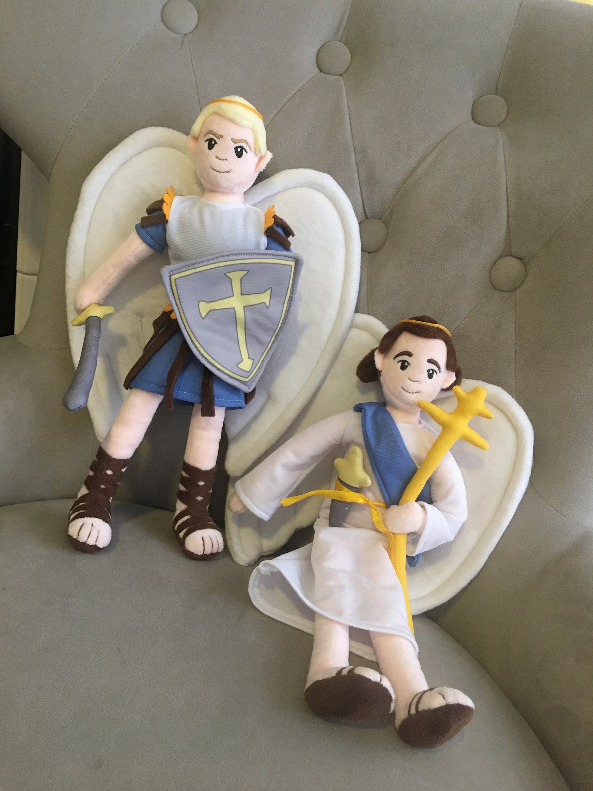 Guardian Angel doll and Saint Michael doll