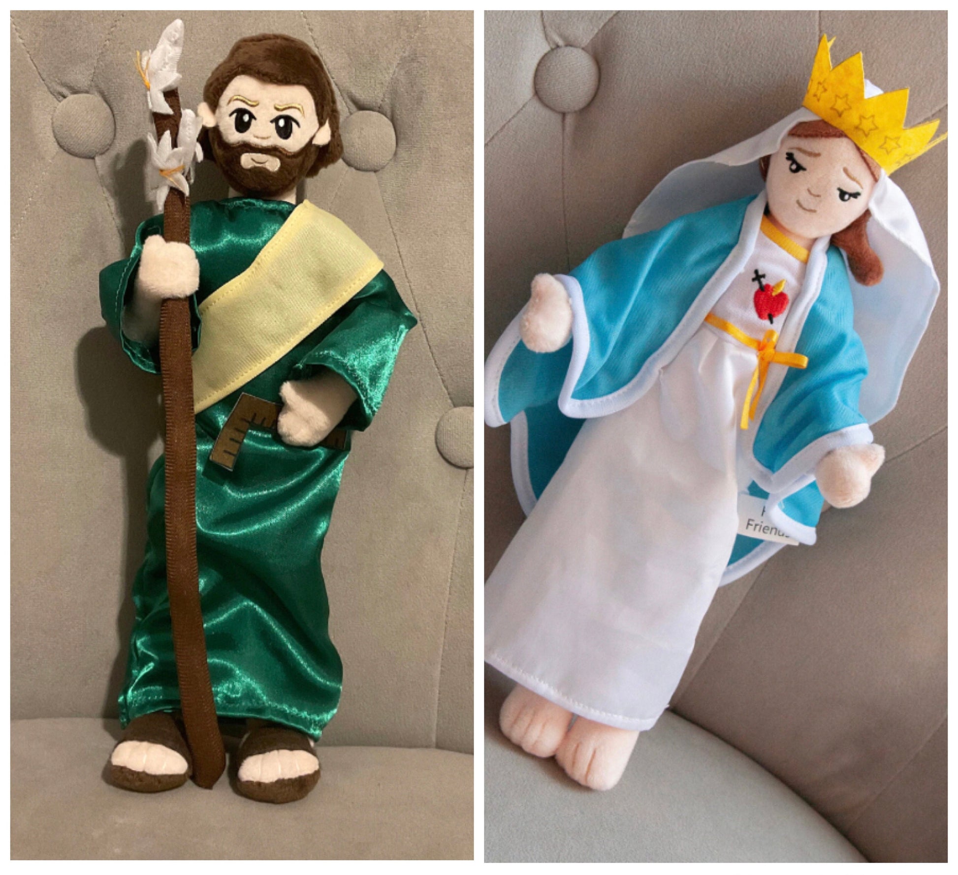 Our Lady Queen of Heaven doll and Saint Joseph doll