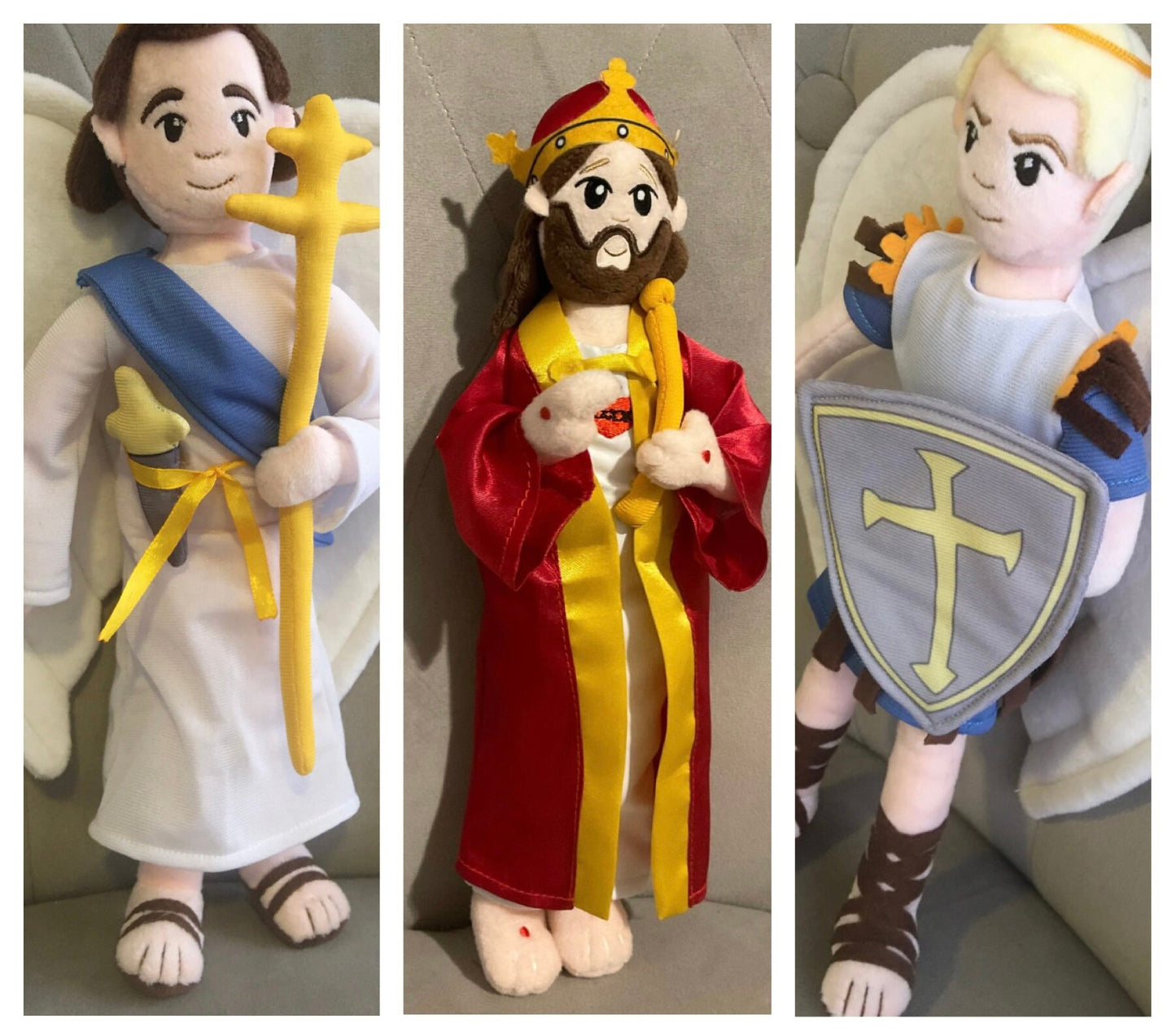 Christ the King Guardian Angel doll and Saint Michael doll