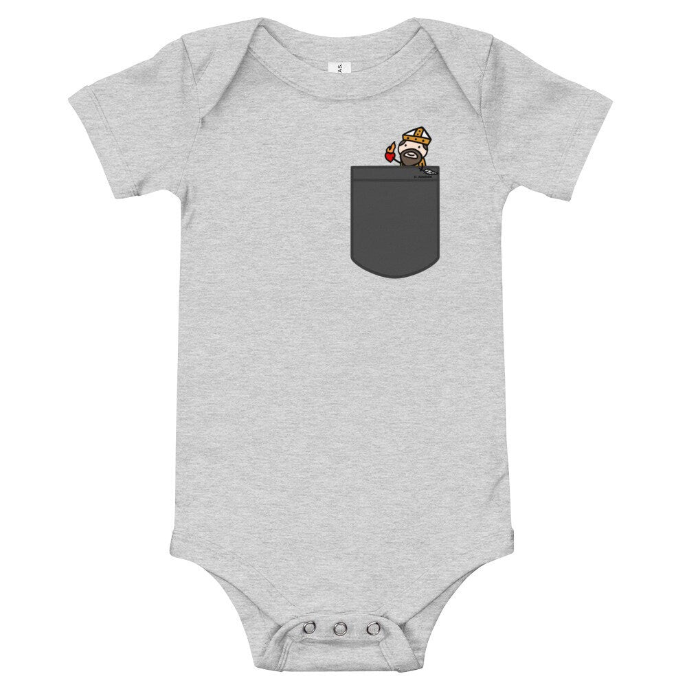 St. Augustine pocket Saint baby onesie