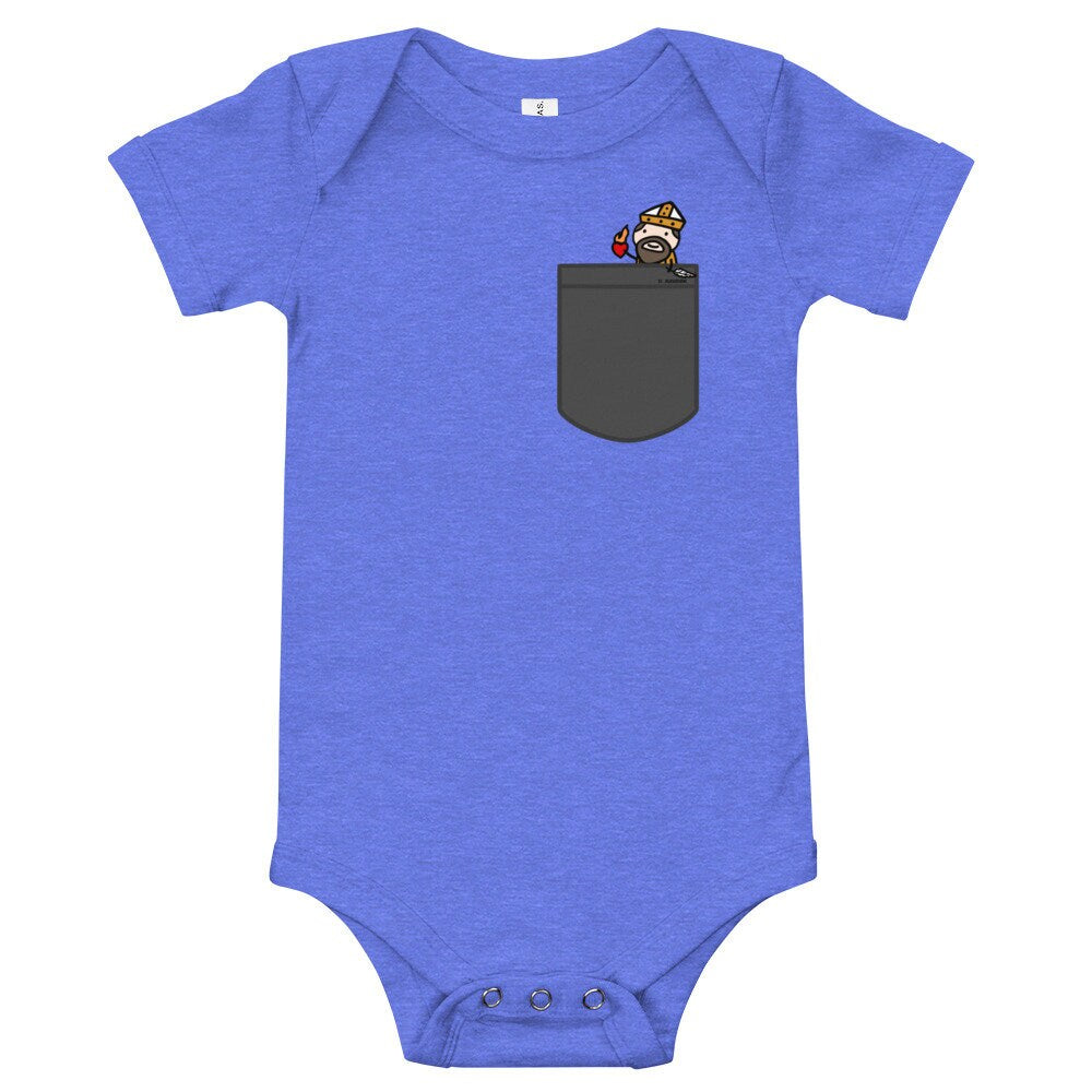 St. Augustine pocket Saint baby onesie