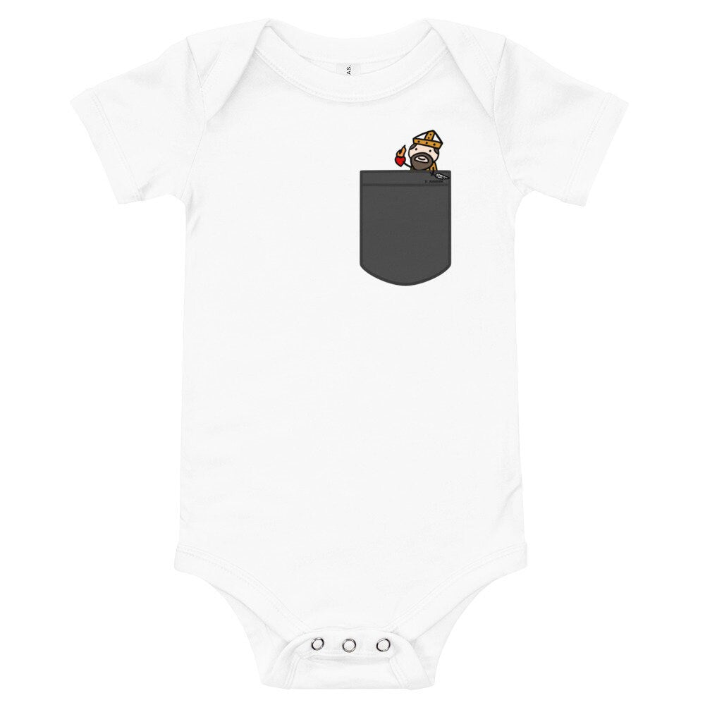 St. Augustine pocket Saint baby onesie