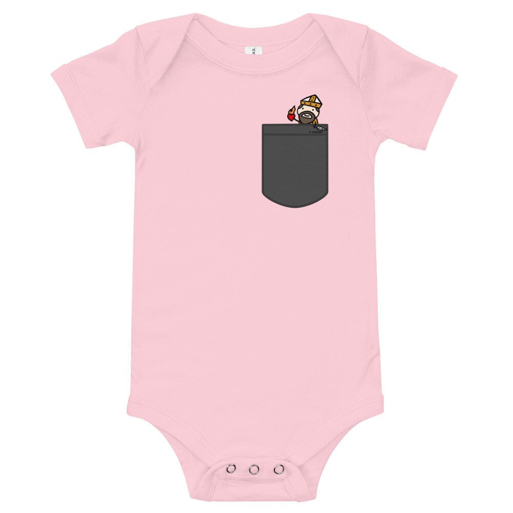 St. Augustine pocket Saint baby onesie