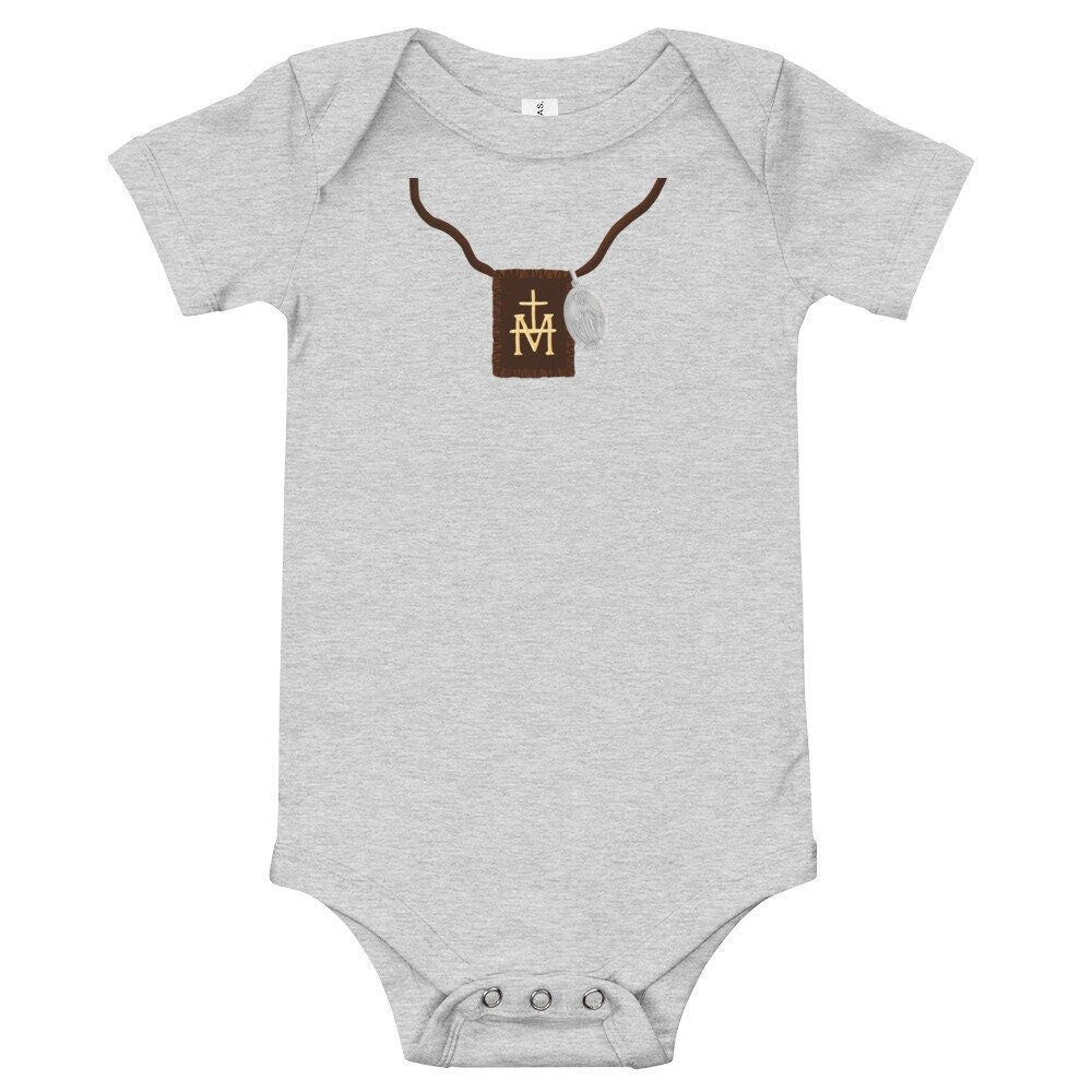 Baby Scapular and Miraculous Medal onesie