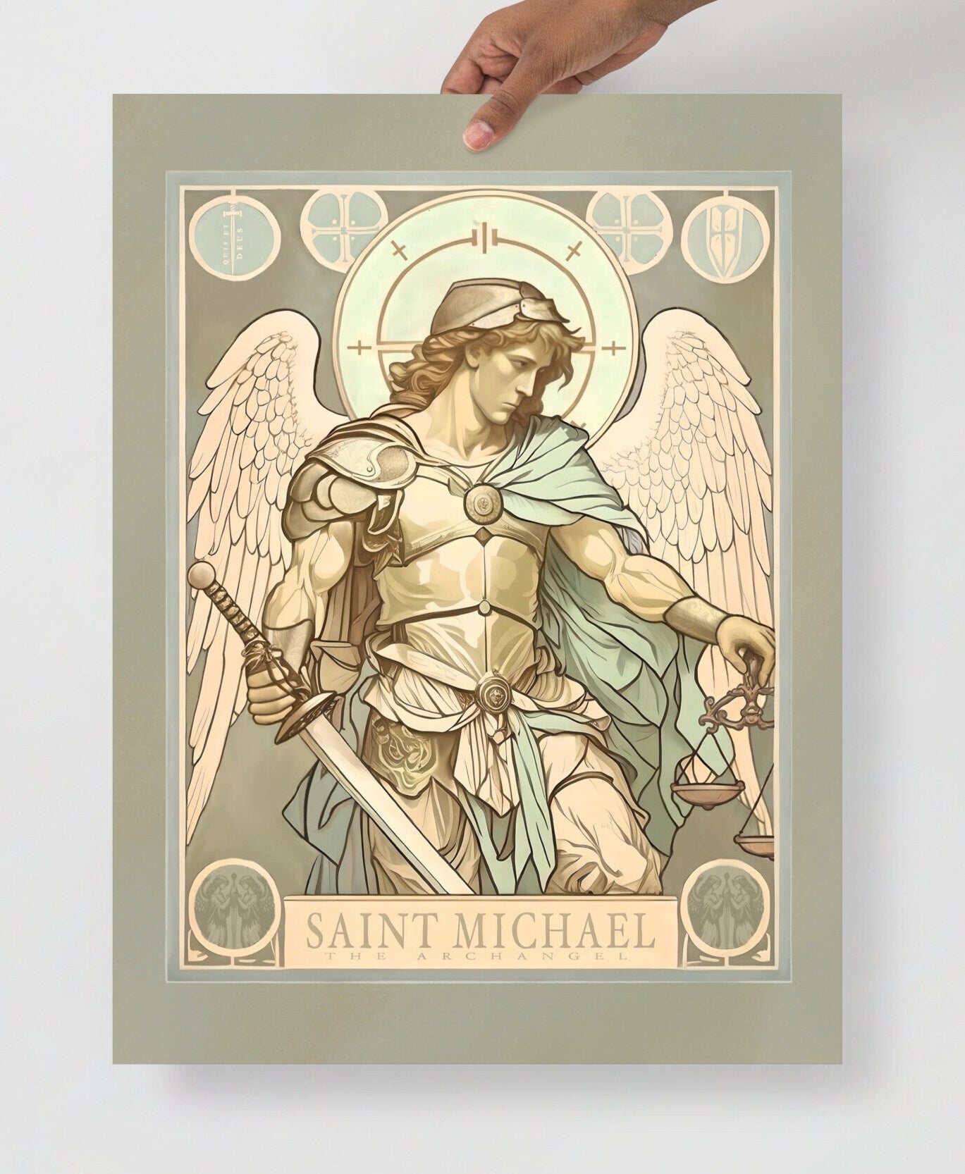 Saint Michael vintage Print