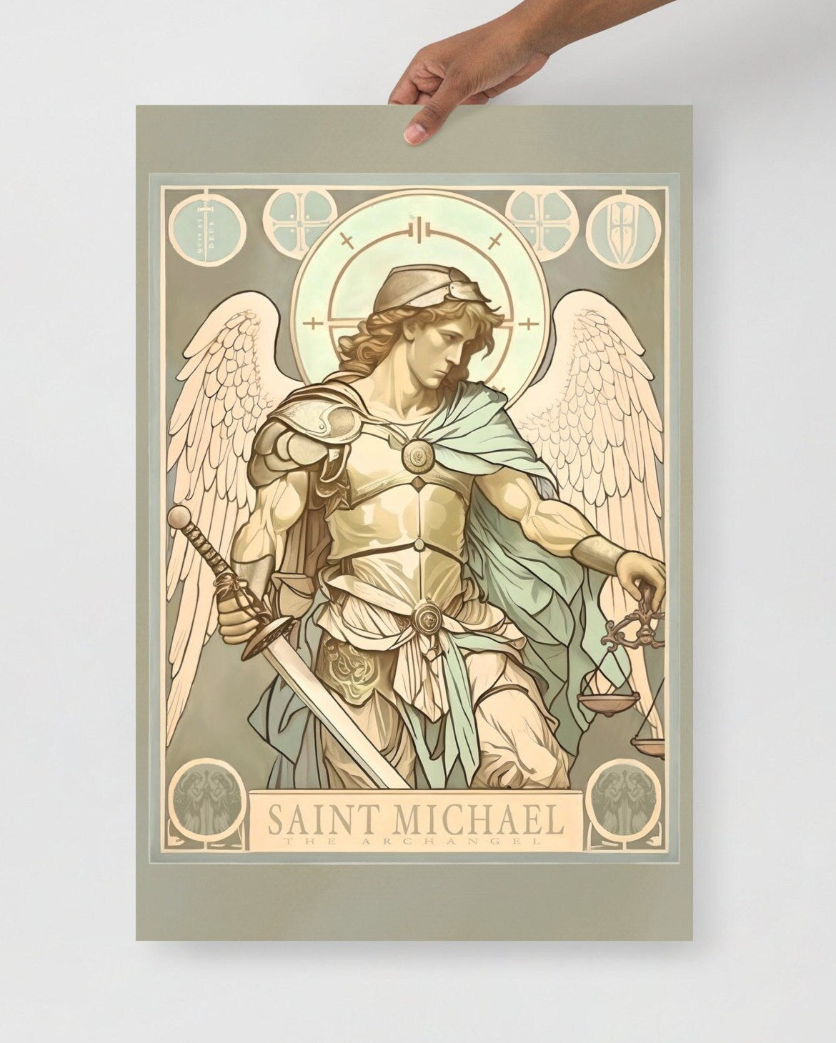 Saint Michael vintage Print