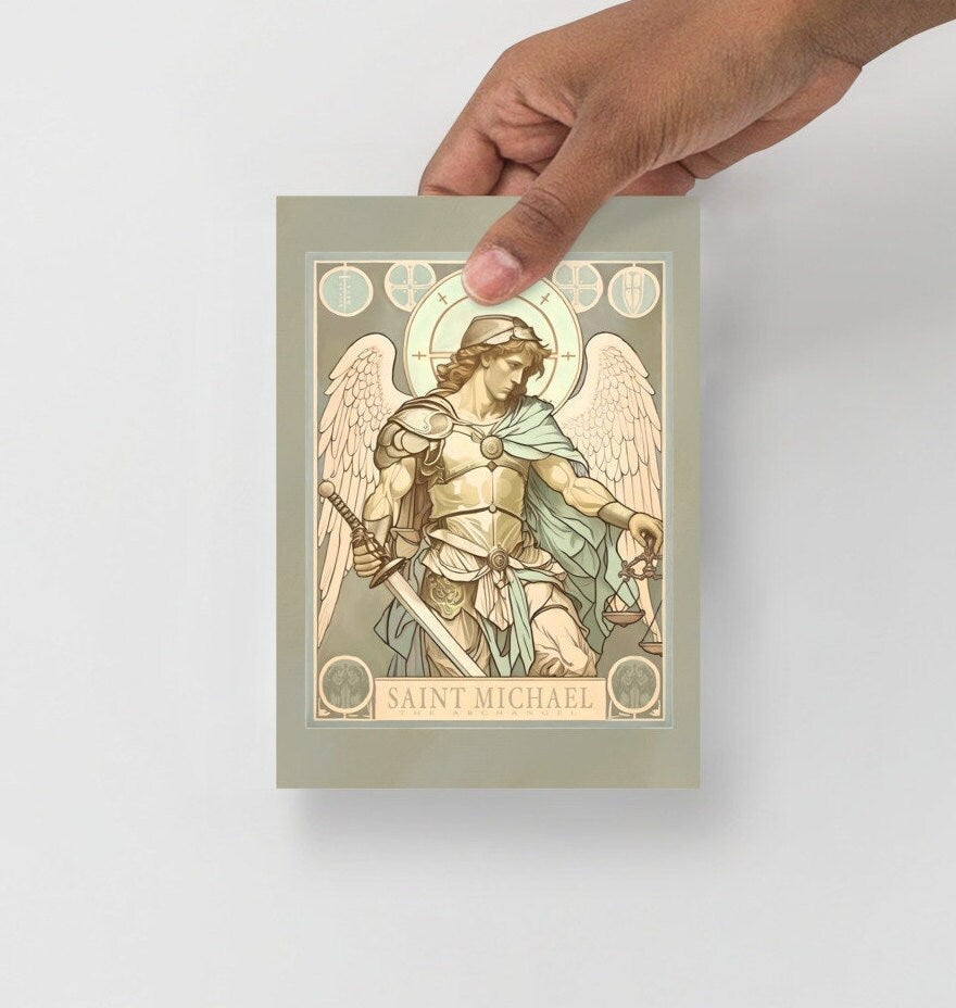 Saint Michael vintage Print