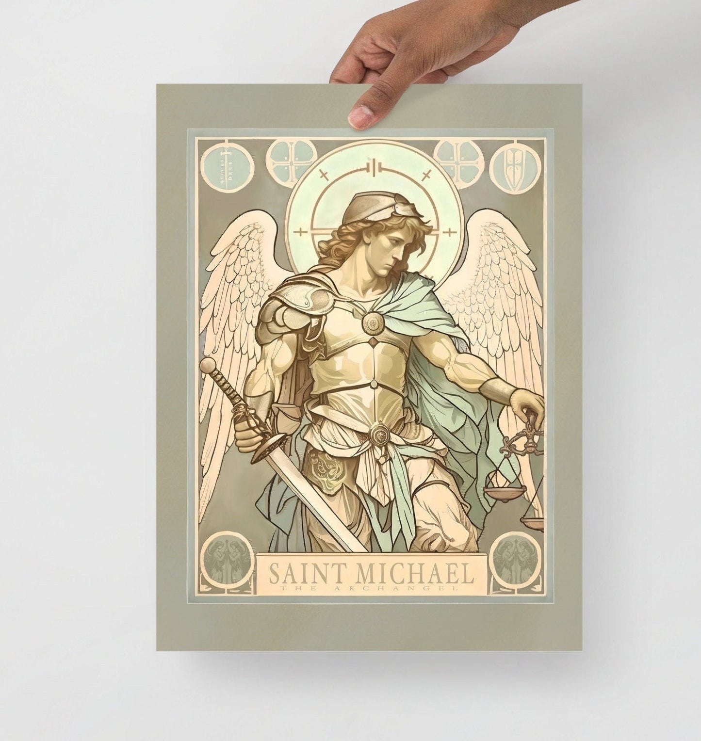 Saint Michael vintage Print