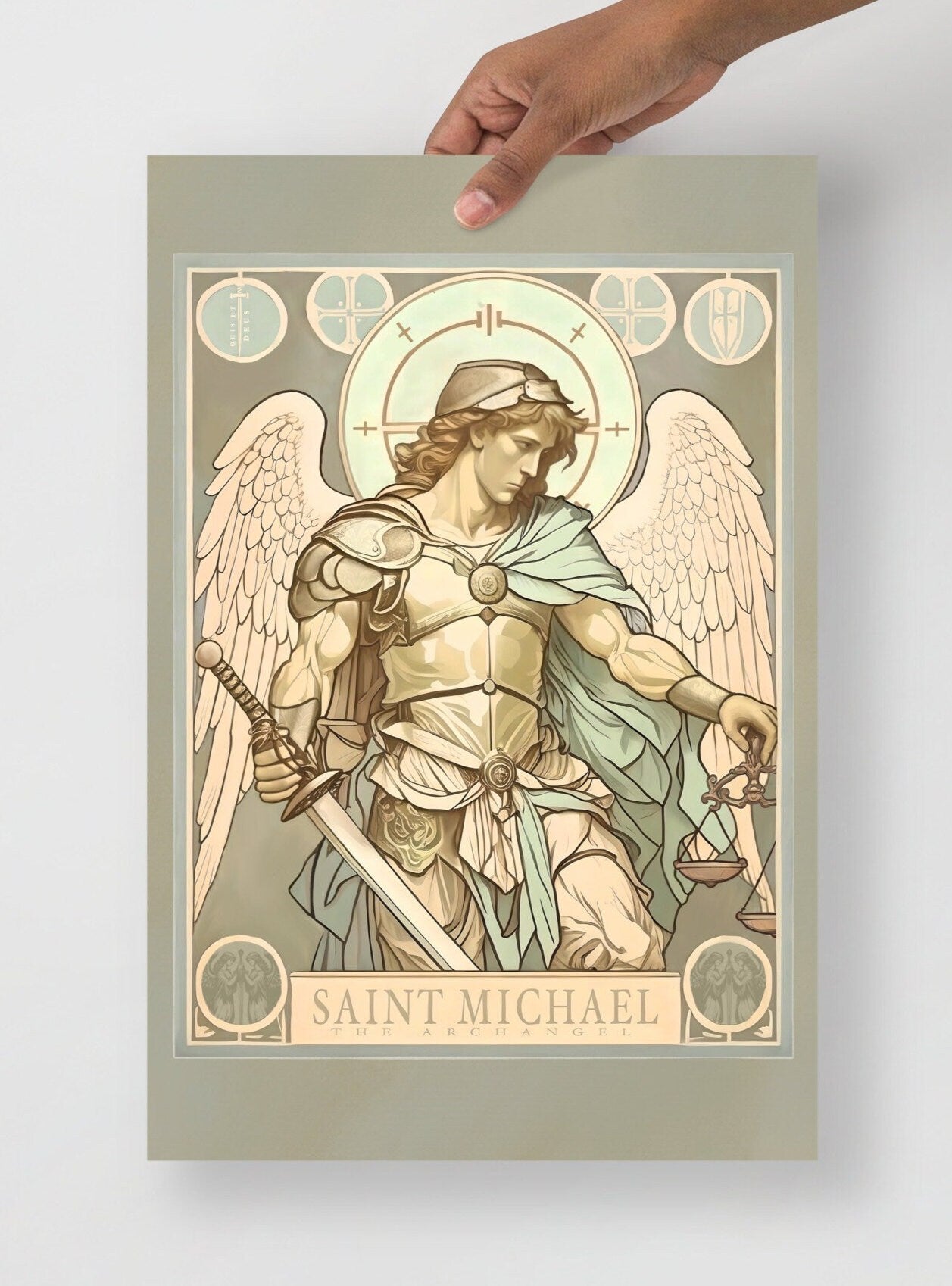 Saint Michael vintage Print