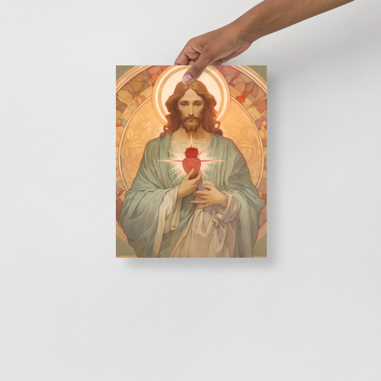 Vintage style Jesus Sacred Heart Print