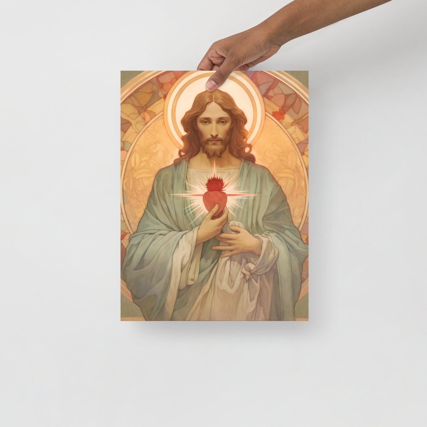 Vintage style Jesus Sacred Heart Print