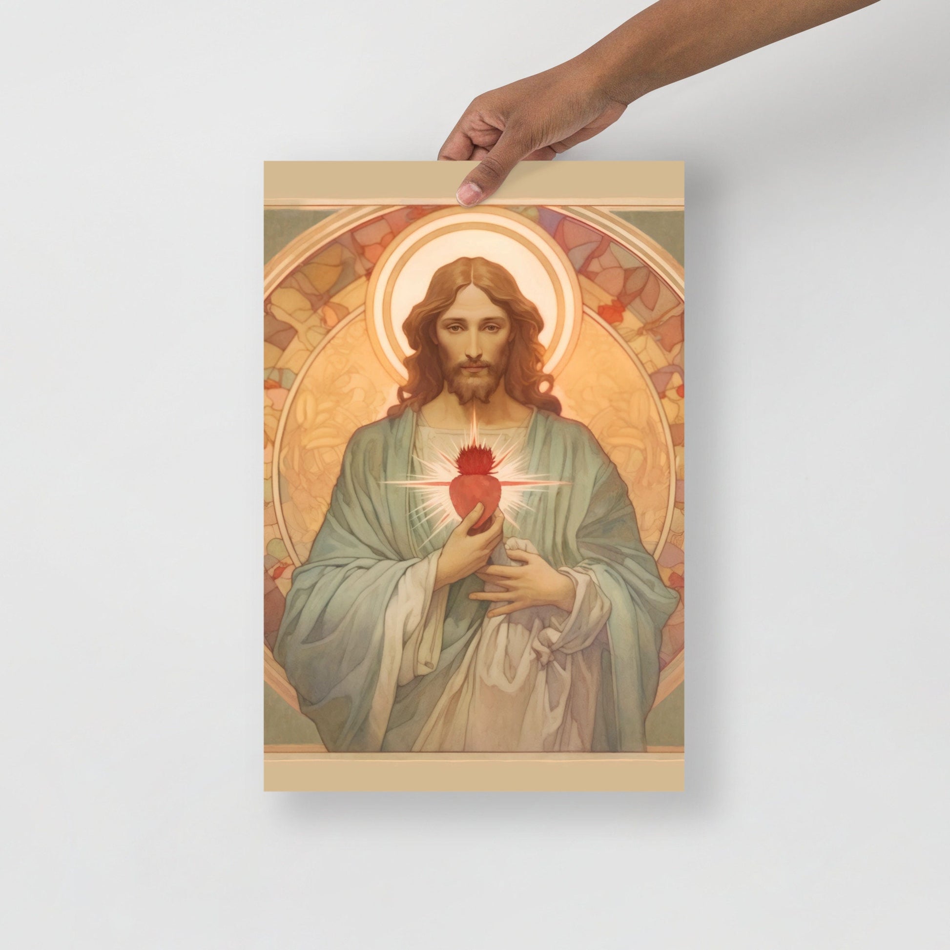 Vintage style Jesus Sacred Heart Print