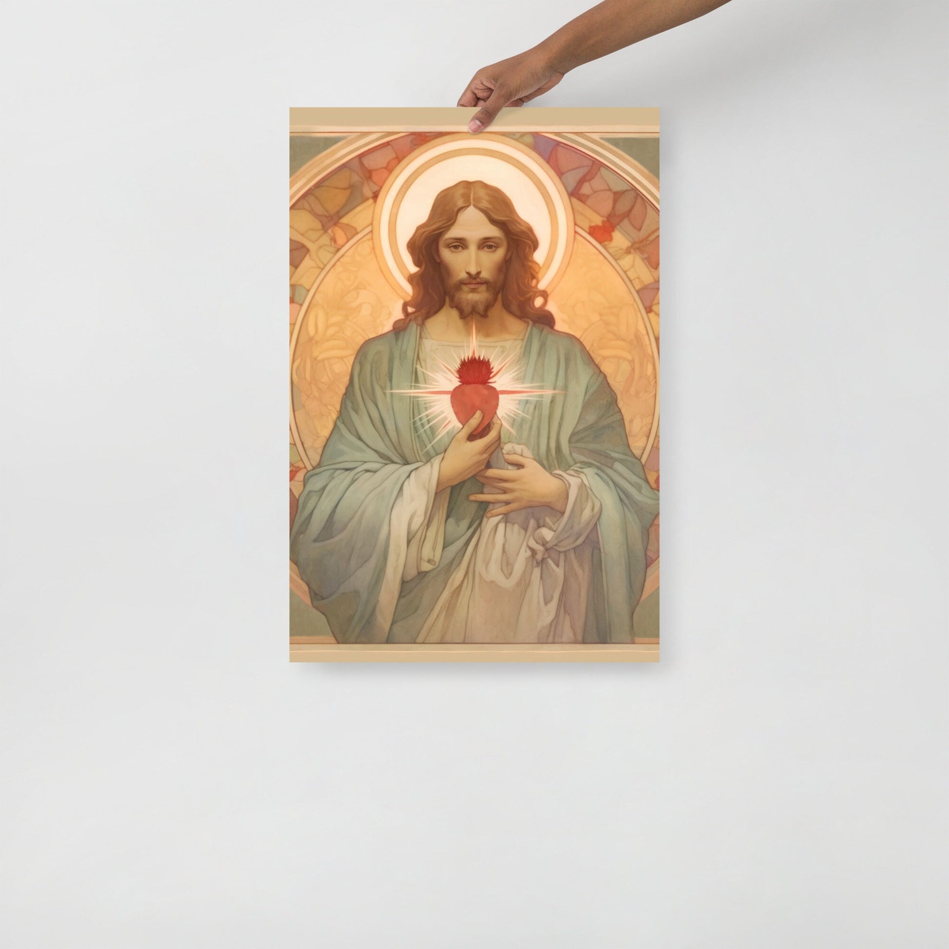 Vintage style Jesus Sacred Heart Print