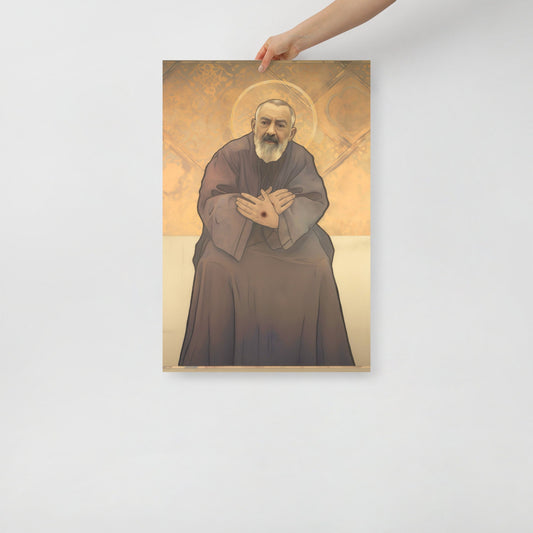 St. Padre Pio vintage style Poster