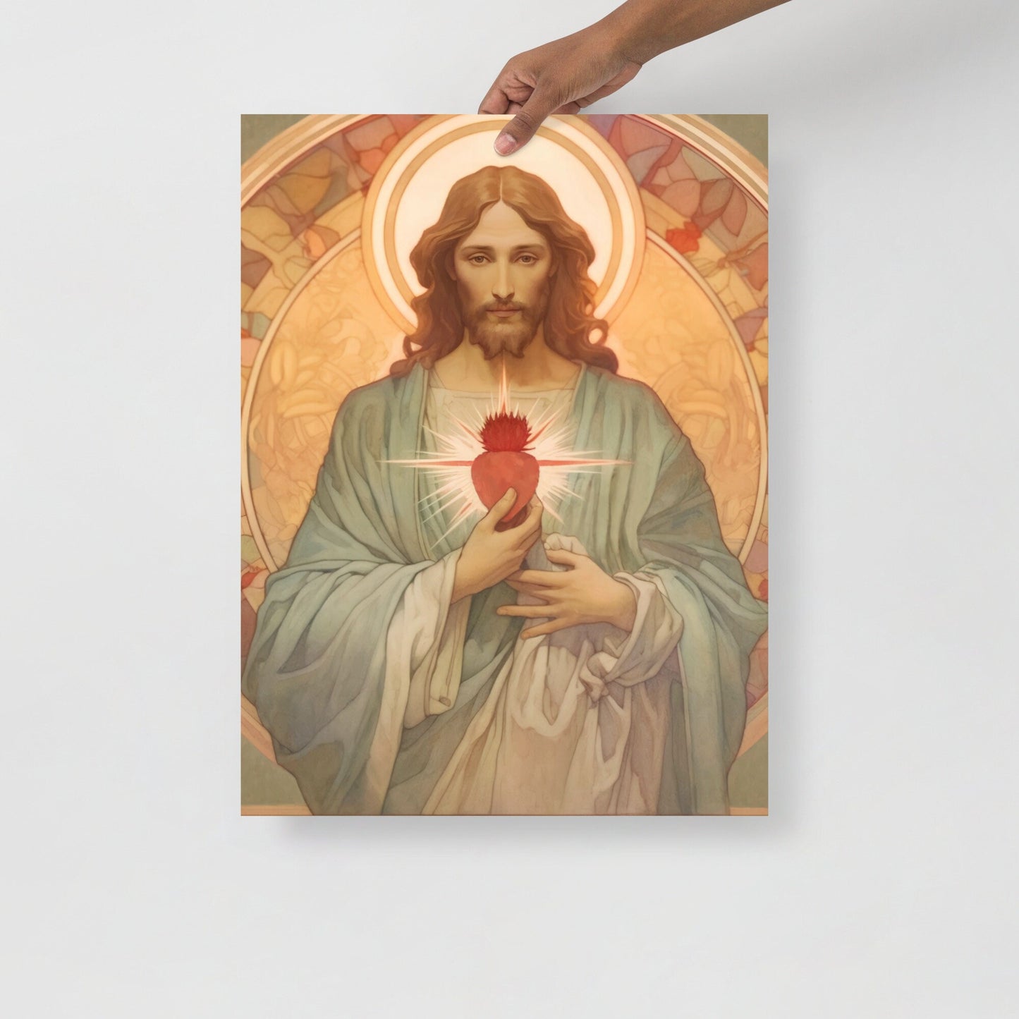 Vintage style Jesus Sacred Heart Print