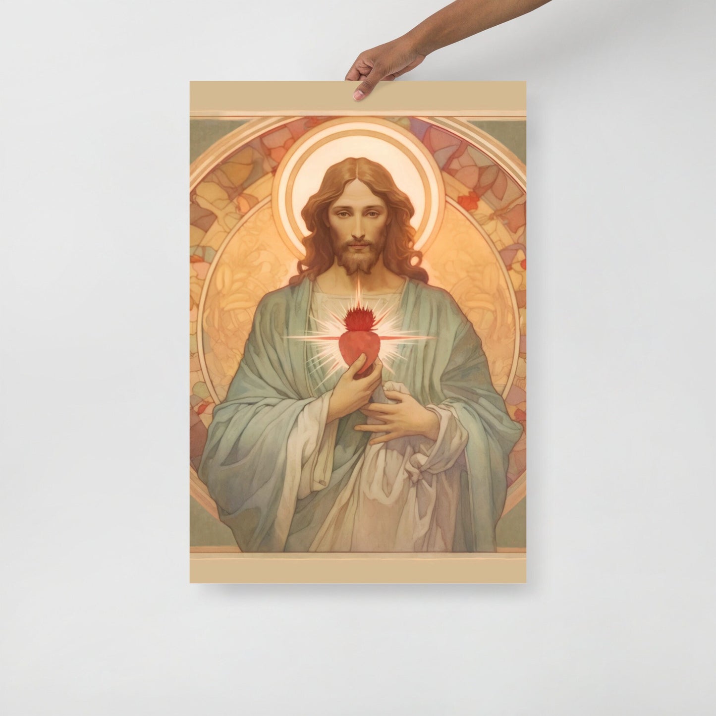 Vintage style Jesus Sacred Heart Print