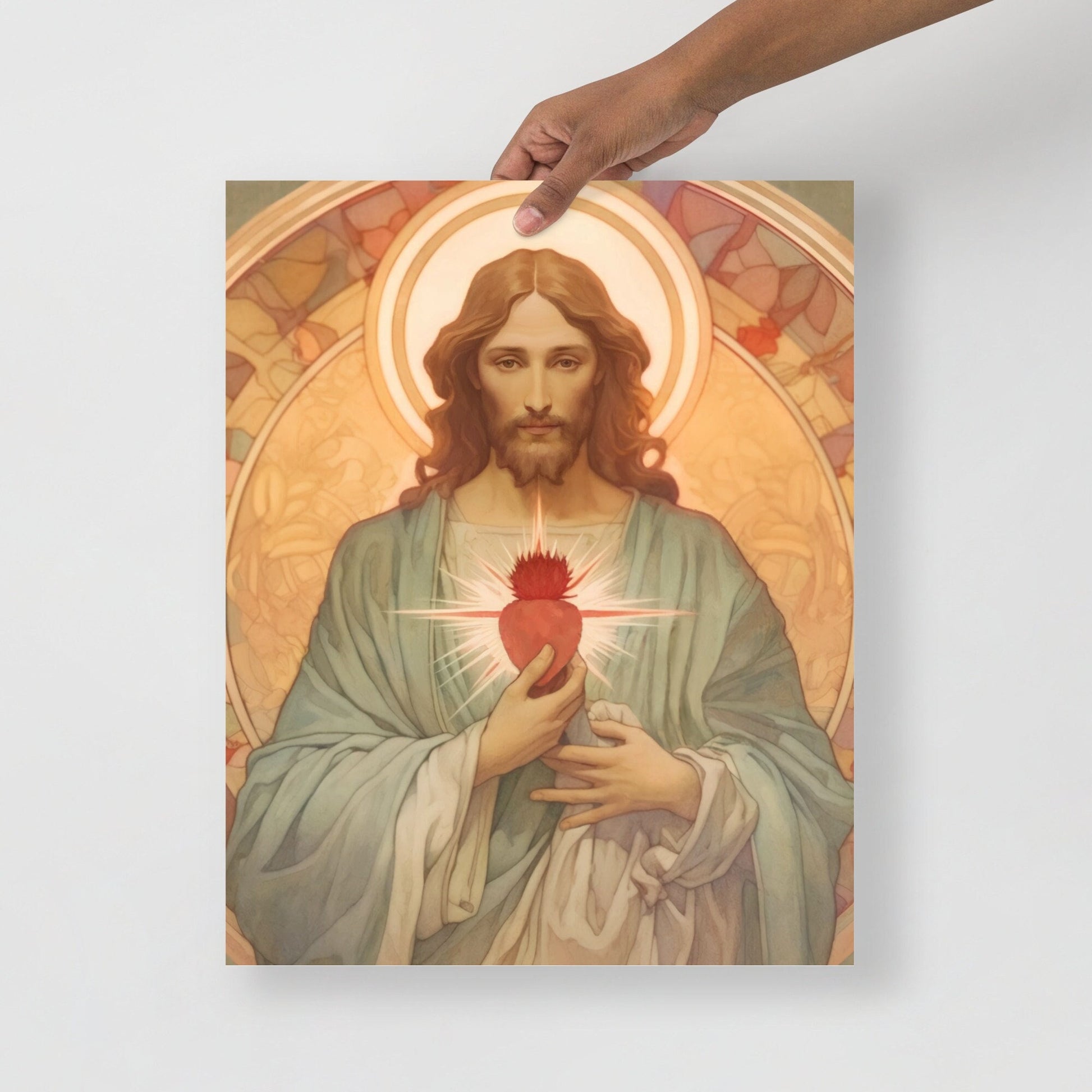 Vintage style Jesus Sacred Heart Print